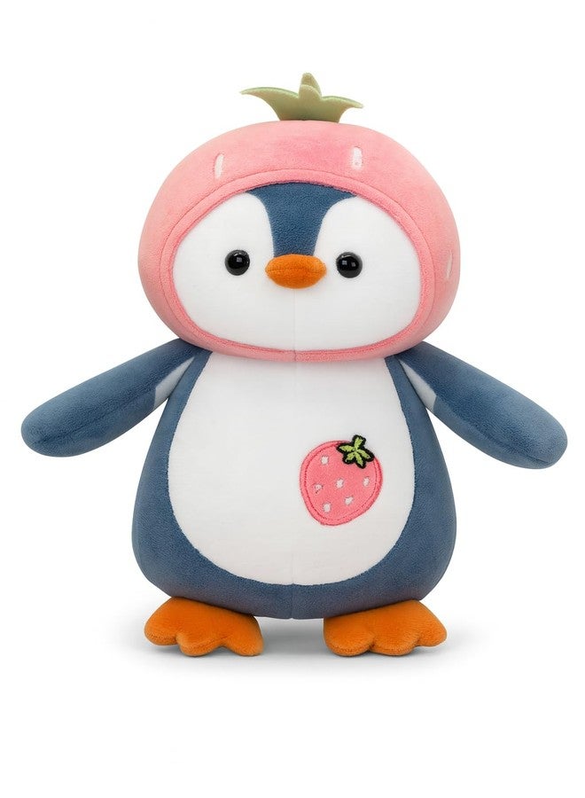 Fun4you Penguin Soft Toy | Cute Plush Stuffed Animal with Strawberry Hat | Huggable Cuddly Toy for Kids Boys & Girls Room Décor Soft Toy | Washable Plush Toy (30 cm) - Image 1